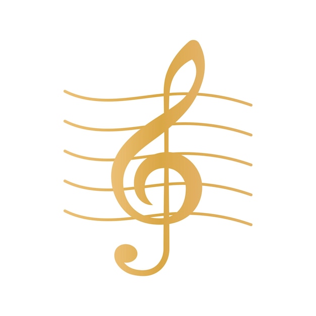 Gratis Vektor diskantnøgle musiknote guldgradient