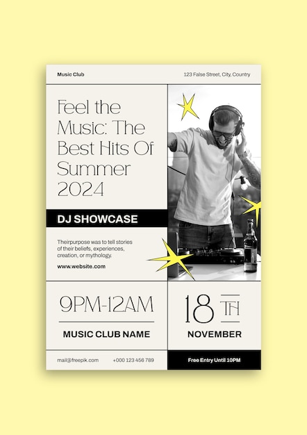 Gratis Vektor dj flyer skabelon design