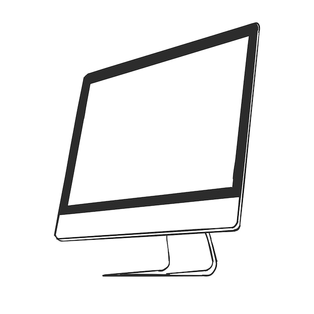 Gratis Vektor doodle computer vektor