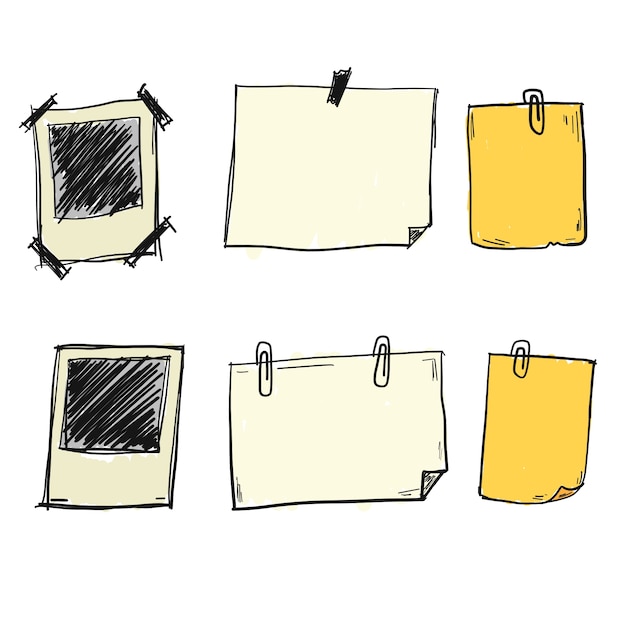 Gratis Vektor doodle notepapirvektorer