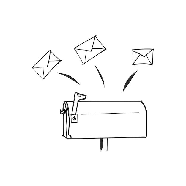 Gratis Vektor doodle postkasse