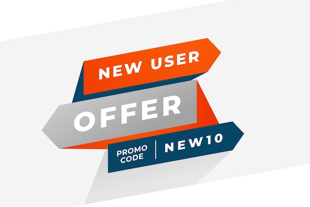 Gratis Vektor eksklusiv promo kode skabelon til nye web bruger