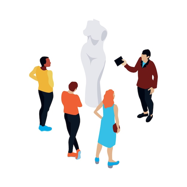 Gratis Vektor ekskursion isometrisk illustration