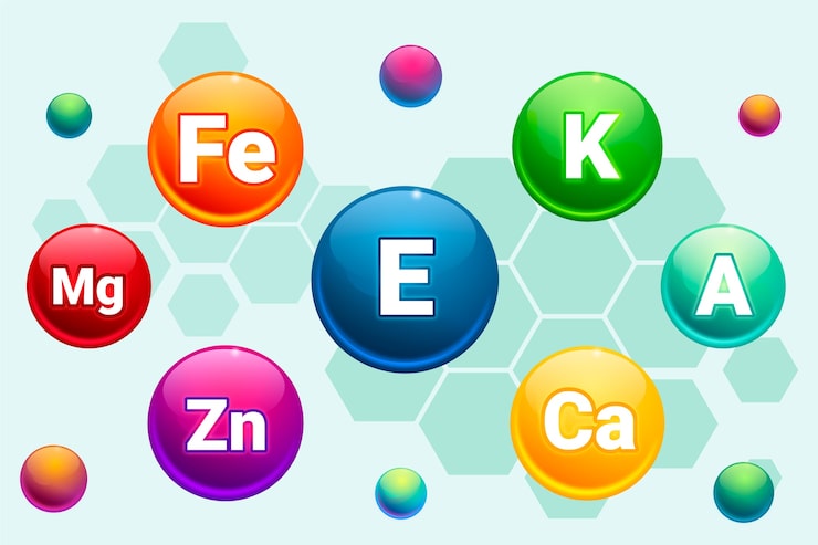 Gratis Vektor essential-komplex av vitaminer och mineraler