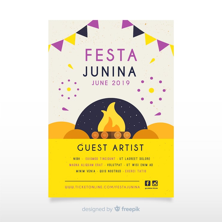 Gratis Vektor festa junina flyer