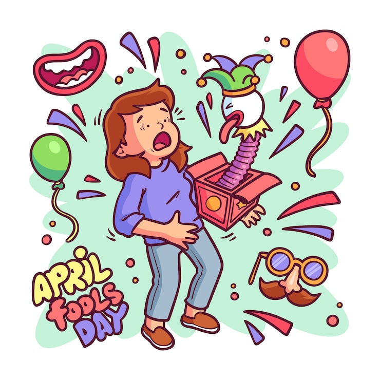 Gratis Vektor flad aprilsnar illustration