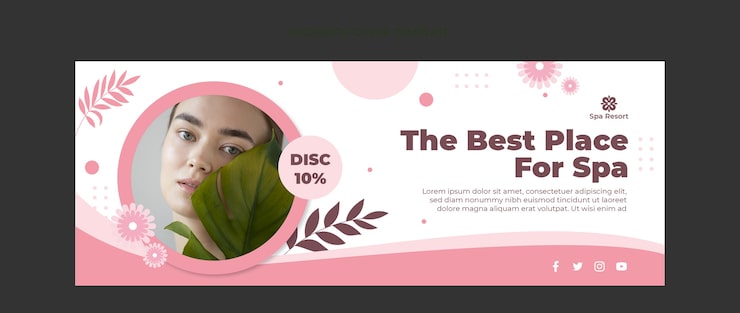 Gratis Vektor flad design spa behandling facebook cover