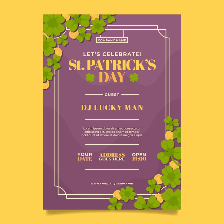 Gratis Vektor flad lodret plakat skabelon til fejring af sankt patricks dag