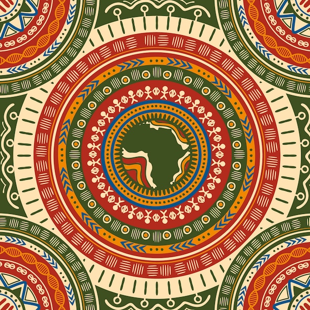 Gratis Vektor fladt afrikansk mønsterdesign