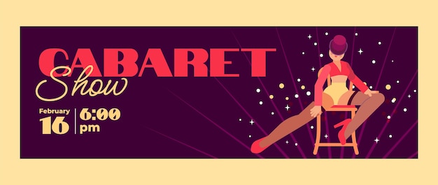 Gratis Vektor fladt design kabaret show twitter header