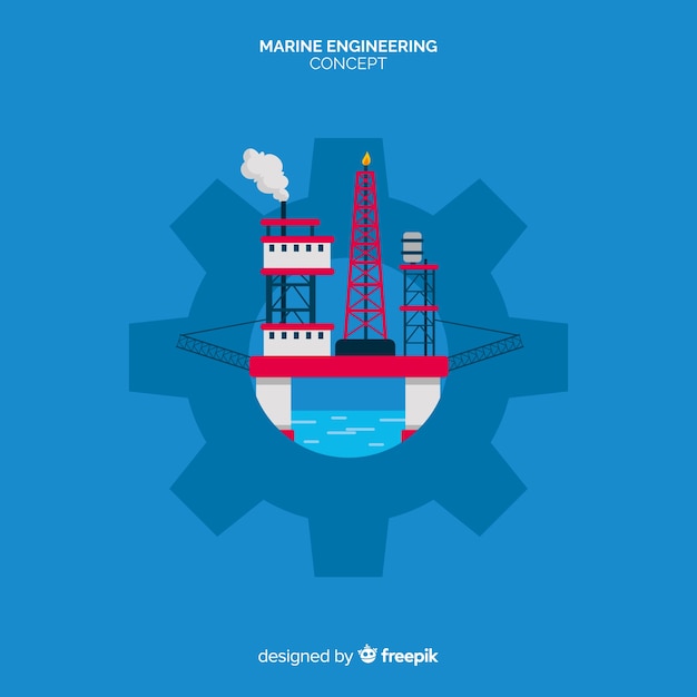 Gratis Vektor fladt design marineteknik koncept