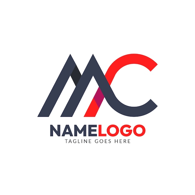 Gratis Vektor fladt mc-logodesign
