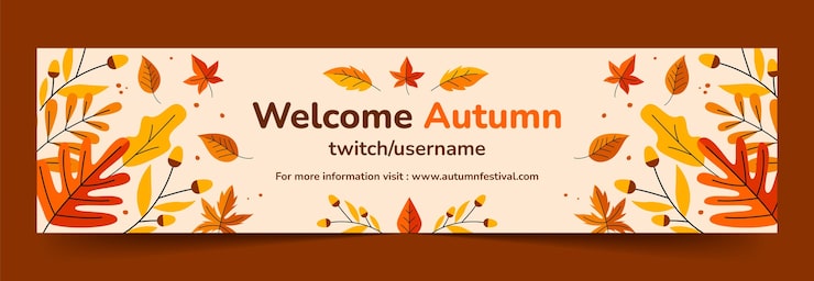 Gratis Vektor fladt twitch-banner til efterårsfest