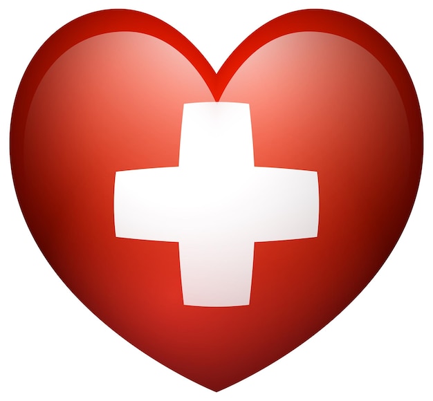 Gratis Vektor flag af schweiz i hjerteform