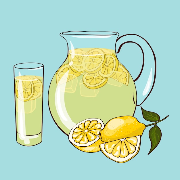 Gratis Vektor flat lemonade komposition