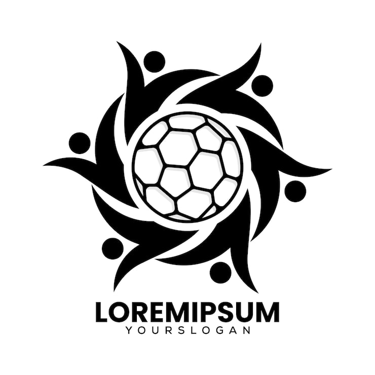 Gratis Vektor fodbold og mand logo kreativ