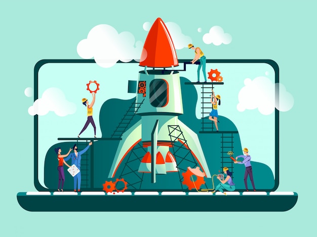 Gratis Vektor forretningsstart koncept illustration
