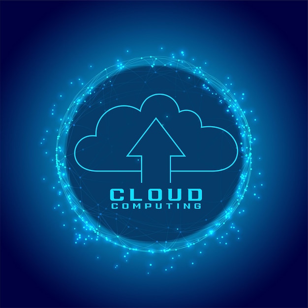 Gratis Vektor futuristisk techno cloud computing baggrund for web datalagring