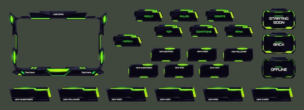 Gratis Vektor game live videostream interfaceelementer