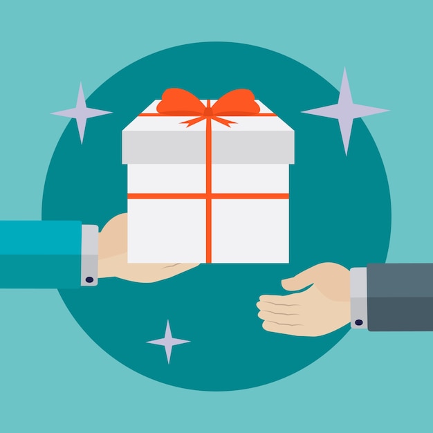Gratis Vektor giv en gave baggrundsdesign
