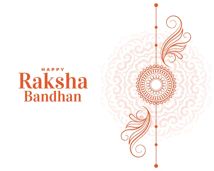 Gratis Vektor glad raksha bandhan, handritad linjestils-hälsning