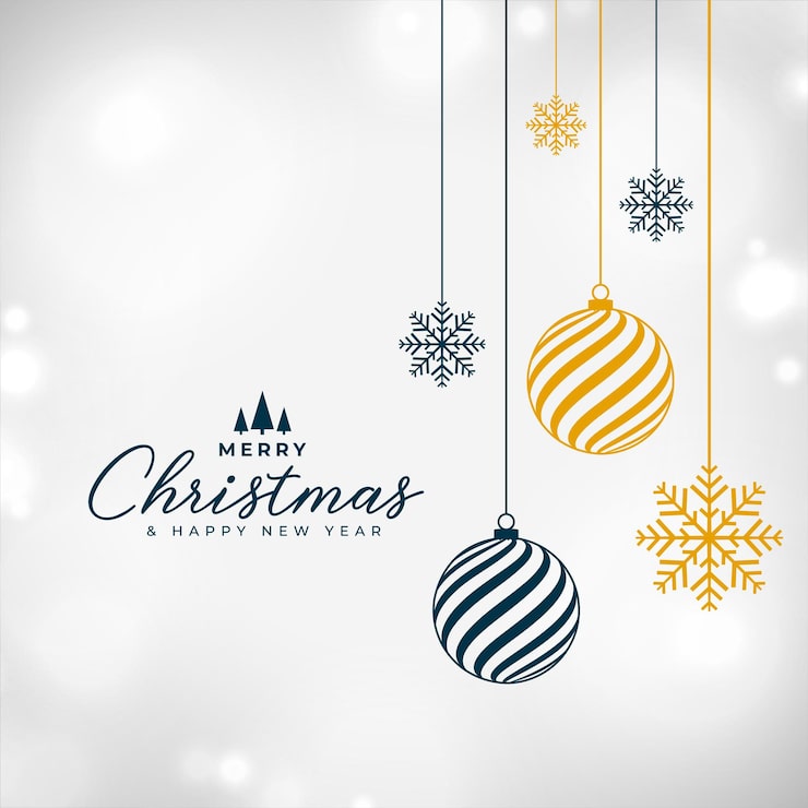 Gratis Vektor glædelig jul festival baggrund med xmas kugle design