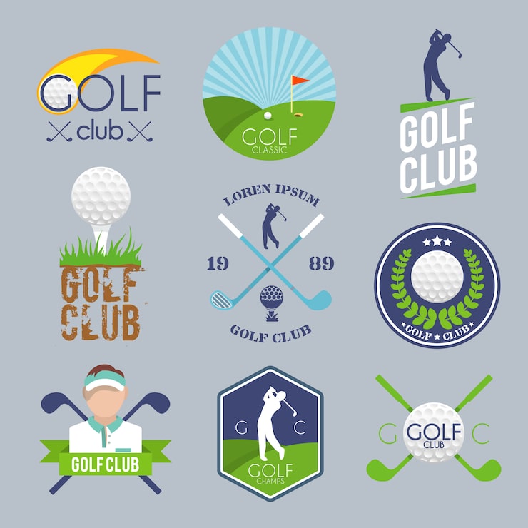 Gratis Vektor golf logo sæt