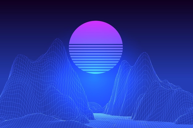 Gratis Vektor gradient abstrakt wireframe-baggrund