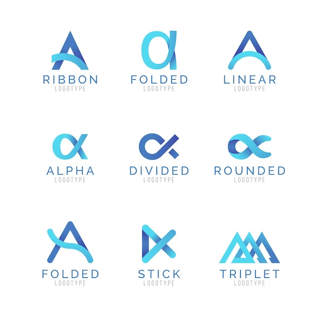 Gratis Vektor gradient alpha logo skabeloner sæt