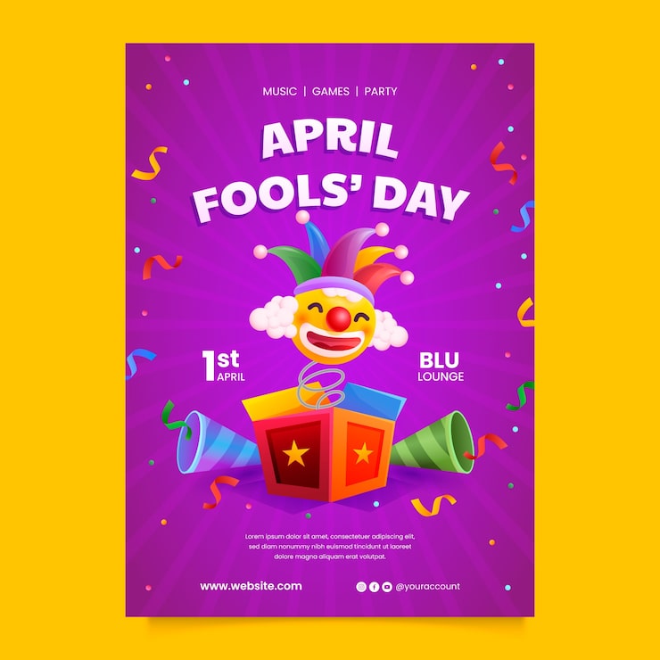 Gratis Vektor gradient aprilnar dags vertikal posterskabelon