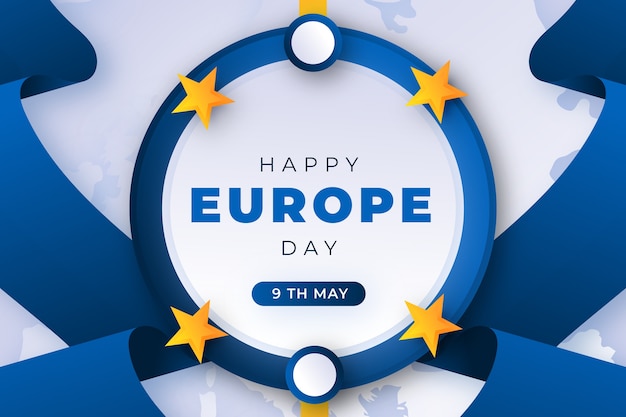 Gratis Vektor gradient baggrund til europadagen