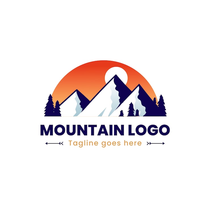 Gratis Vektor gradient bjerg logo design