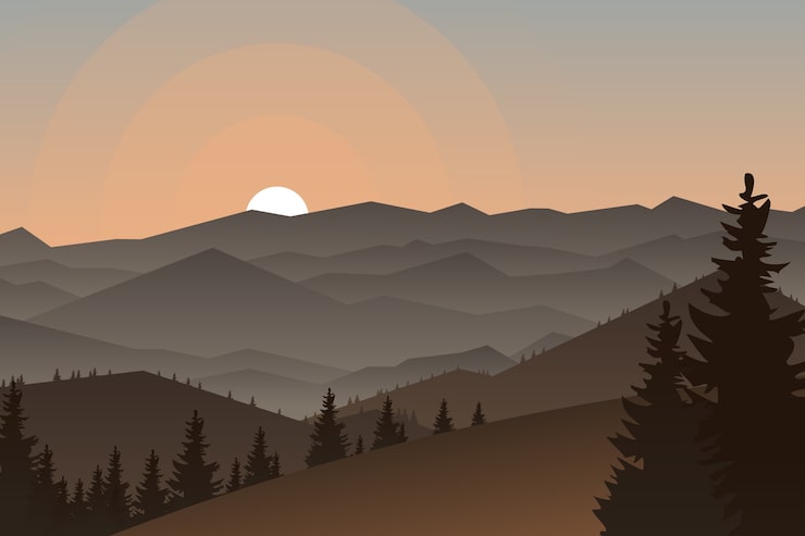 Gratis Vektor gradient bjerglandskab