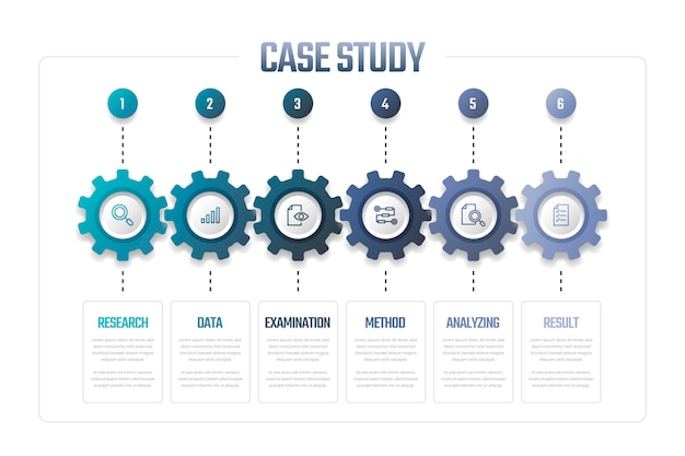 Gratis Vektor gradient case study infografik