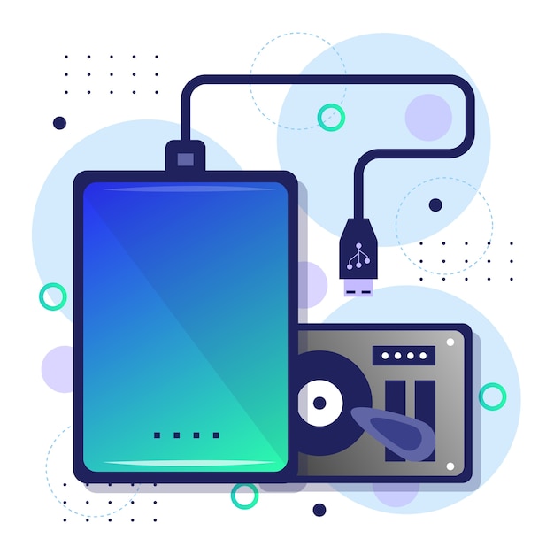 Gratis Vektor gradient hårddisk illustration