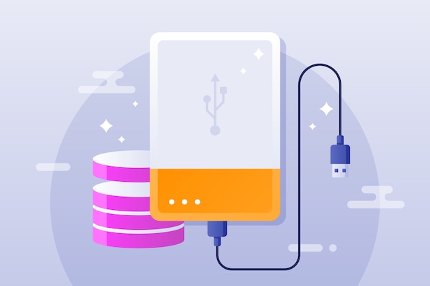 Gratis Vektor gradient harddisk illustration