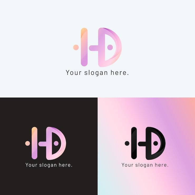 Gratis Vektor gradient hd monogram logo