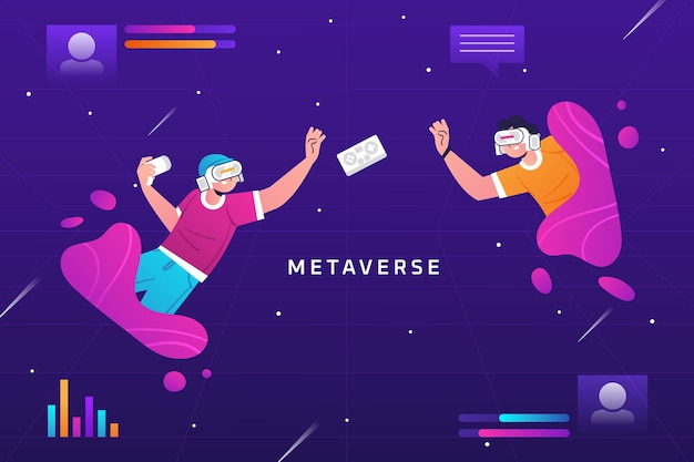Gratis Vektor gradient metaverse baggrund