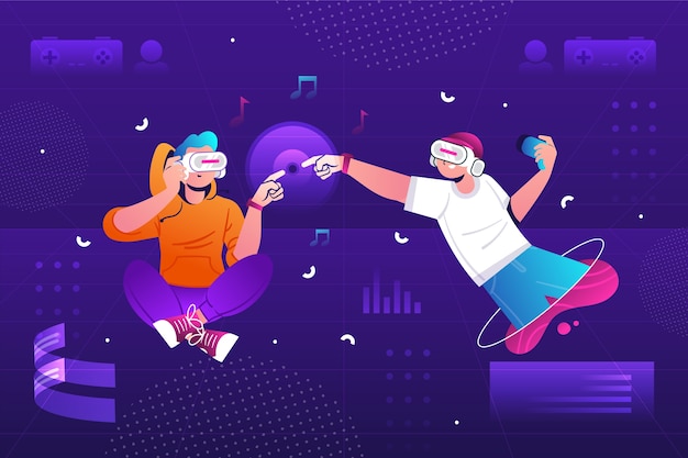 Gratis Vektor gradient metaverse baggrund