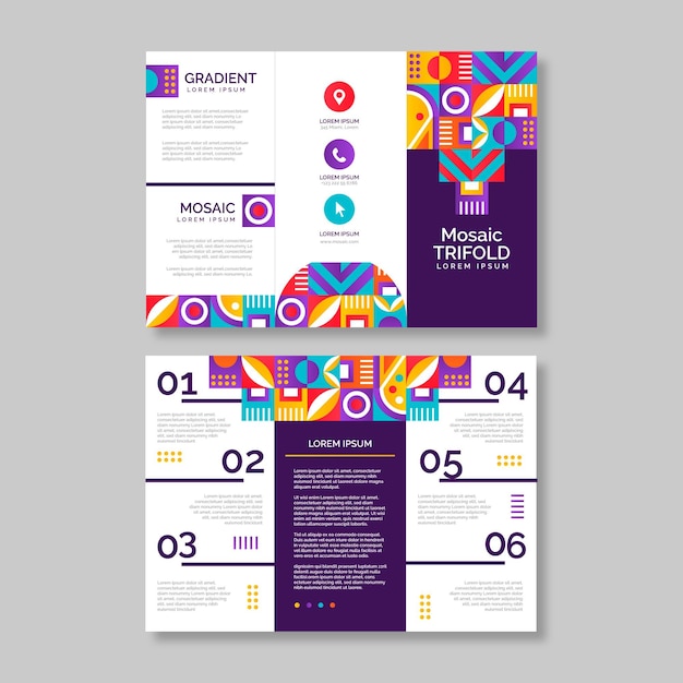 Gratis Vektor gradient mosaik trefold