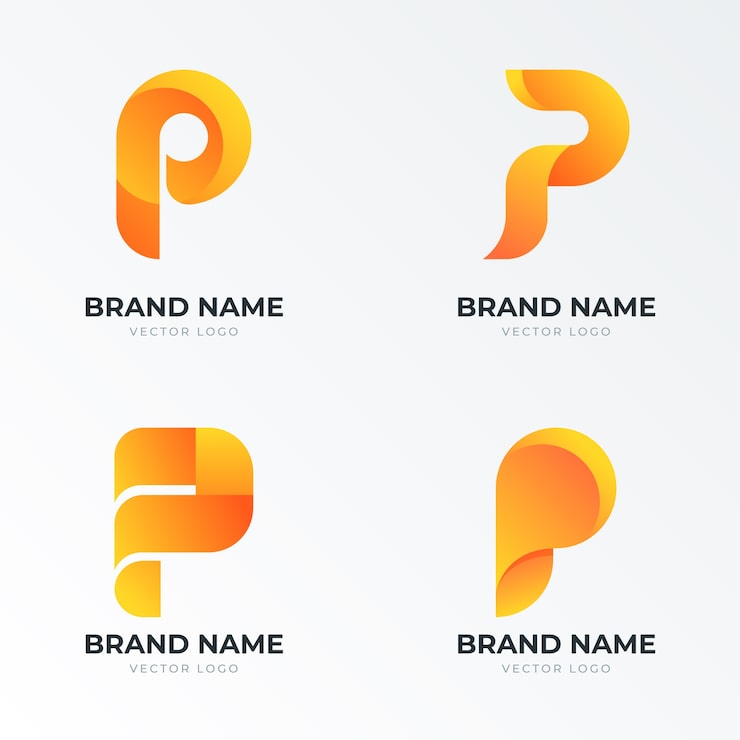 Gratis Vektor gradient p logo skabelon