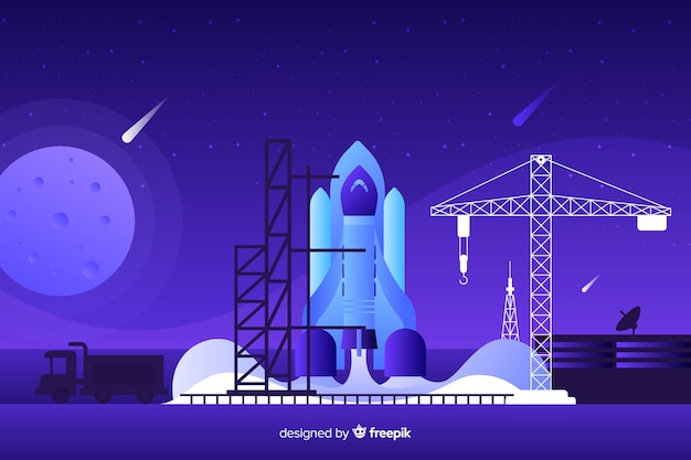 Gratis Vektor gradient raket