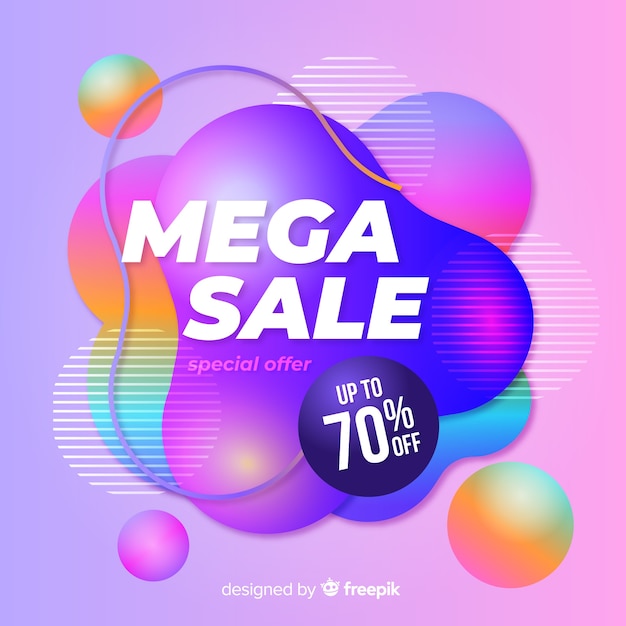 Gratis Vektor gradient salgsbaggrund flydende effekt