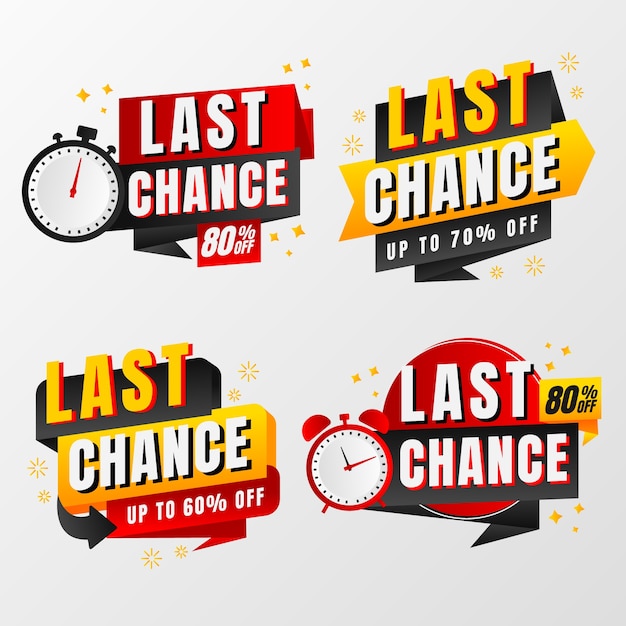 Gratis Vektor gradient sista chansen etiketter set