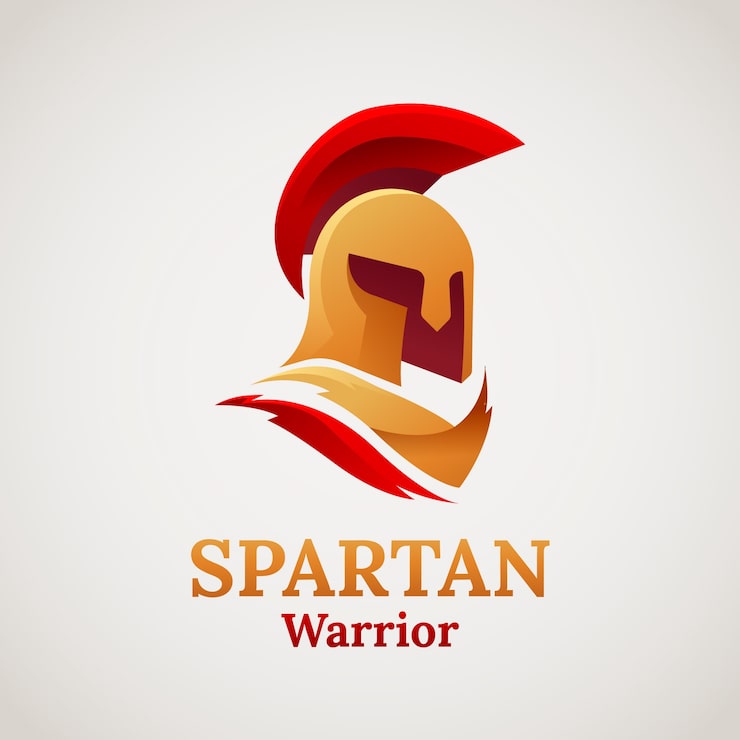 Gratis Vektor gradient spartansk hjelm logo