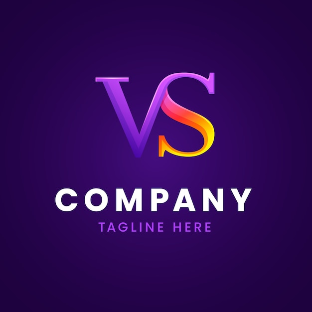 Gratis Vektor gradient vs-logo design