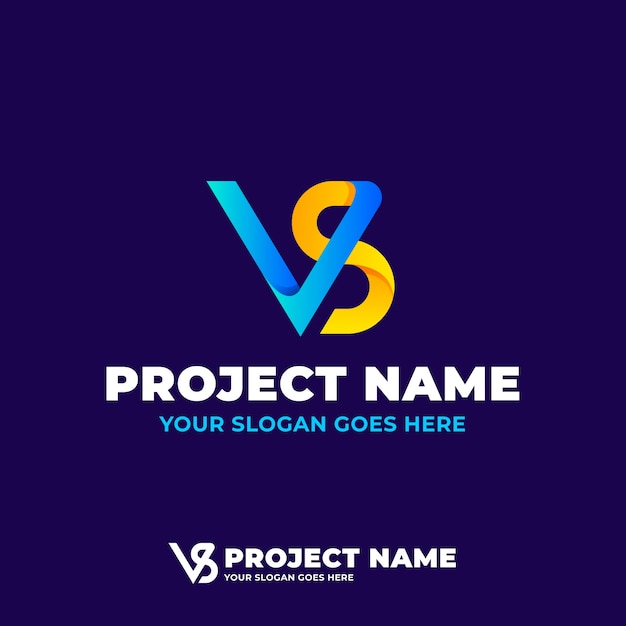 Gratis Vektor gradient vs-logotypmall