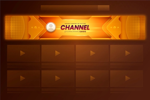 Gratis Vektor gradient youtube horisontal banner