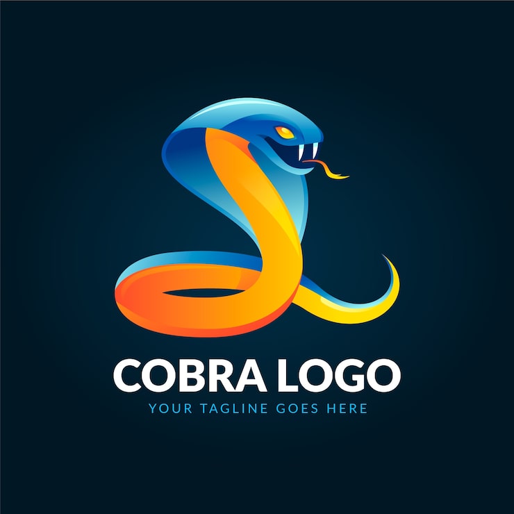Gratis Vektor gradientfarvet cobra-logo skabelon