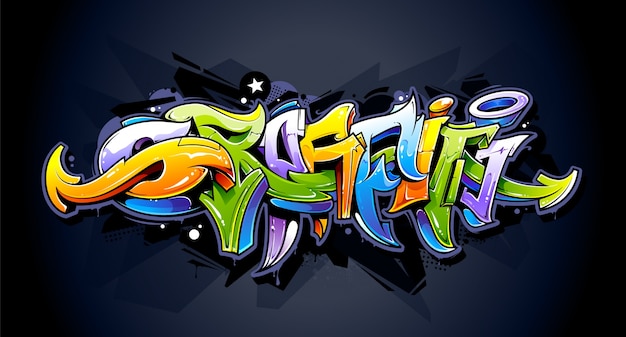 Gratis Vektor graffitidesign på vägg